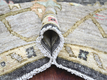 Grey 8'2" x 9'10" Oushak And Peshawar Hand knotted Wool Rug - Sku: O022635