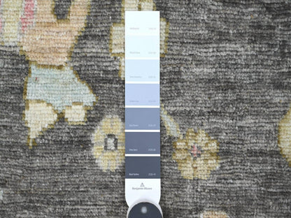 Grey 8'2" x 9'10" Oushak And Peshawar Hand knotted Wool Rug - Sku: O022635