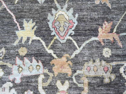 Grey 8'2" x 9'10" Oushak And Peshawar Hand knotted Wool Rug - Sku: O022635