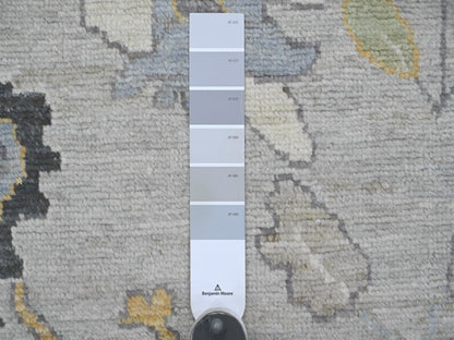 Grey 8'1" x 9'7" Oushak And Peshawar Hand knotted Wool Rug - Sku: O022638