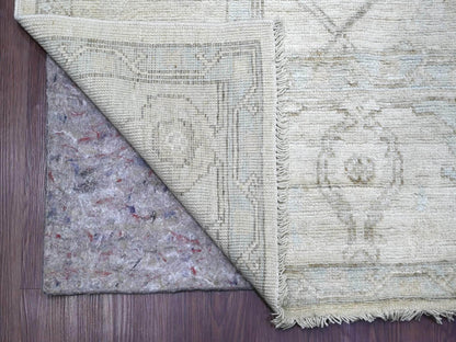 Ivory 8'1" x 9'9" Oushak And Peshawar Hand knotted Wool Rug - Sku: O022639