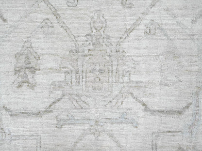 Ivory 8'1" x 9'9" Oushak And Peshawar Hand knotted Wool Rug - Sku: O022639