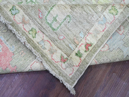 Green 8'0" x 9'8" Oushak And Peshawar Hand knotted Wool Rug - Sku: O022641