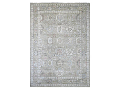 Green 10'0" x 13'11" Oushak And Peshawar Hand knotted Wool Rug - Sku: O022643