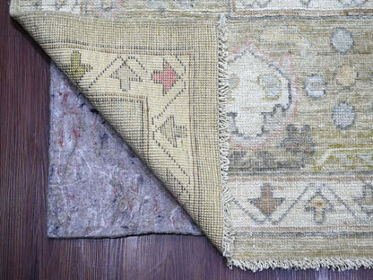 Green 10'0" x 13'11" Oushak And Peshawar Hand knotted Wool Rug - Sku: O022643