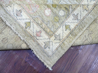 Green 10'0" x 13'11" Oushak And Peshawar Hand knotted Wool Rug - Sku: O022643