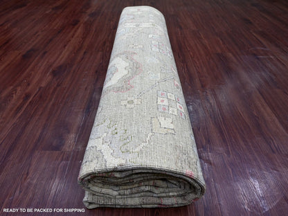 Green 10'0" x 13'11" Oushak And Peshawar Hand knotted Wool Rug - Sku: O022643