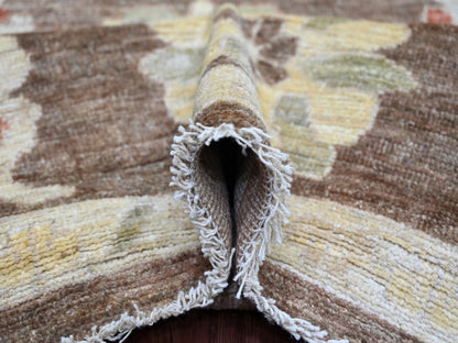 Brown 10'0" x 13'5" Oushak And Peshawar Hand knotted Wool Rug - Sku: O022644