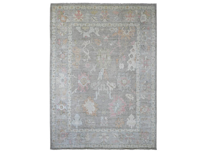 Brown 10'0" x 13'6" Oushak And Peshawar Hand knotted Wool Rug - Sku: O022646