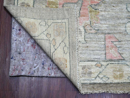 Brown 10'0" x 13'6" Oushak And Peshawar Hand knotted Wool Rug - Sku: O022646