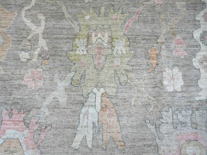 Brown 10'0" x 13'6" Oushak And Peshawar Hand knotted Wool Rug - Sku: O022646
