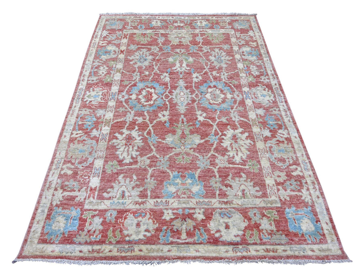 Oushak Oushak hand-knotted wool rug in Pink, 5' x 7'3" — SKU O022649