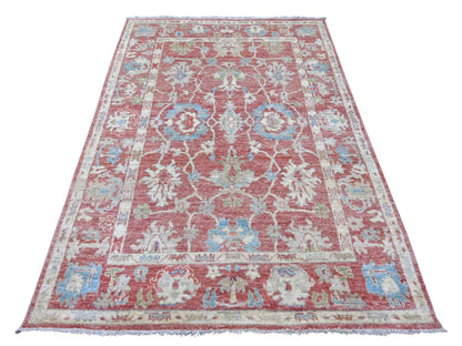 Oushak Oushak hand-knotted wool rug in Pink, 5' x 7'3" — SKU O022649