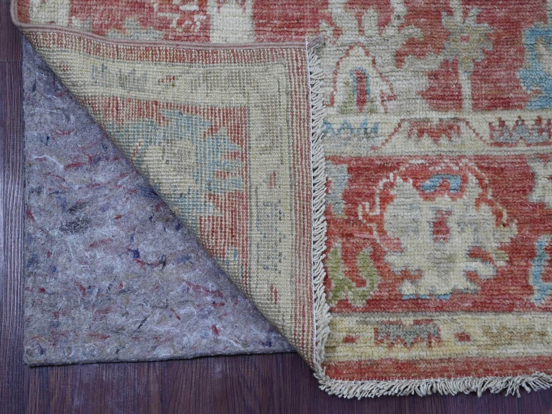 Pink 5'0" x 7'3" Oushak And Peshawar Hand knotted Wool Rug - Sku: O022649