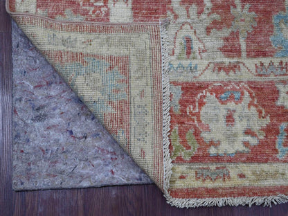 Pink 5'0" x 7'3" Oushak And Peshawar Hand knotted Wool Rug - Sku: O022649