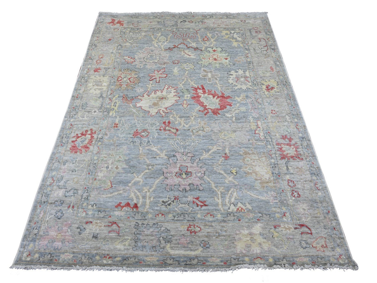 Oushak Oushak hand-knotted wool rug in Gray & Light Gray, 5' x 6'9" — SKU O022650