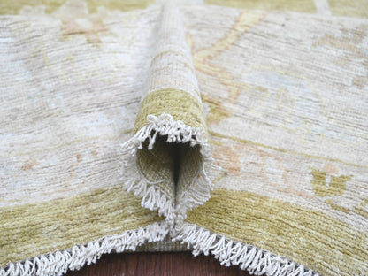 Green 10'1" x 13'7" Oushak And Peshawar Hand knotted Wool Rug - Sku: O022651