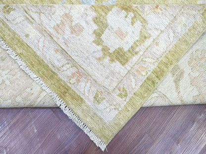Green 10'1" x 13'7" Oushak And Peshawar Hand knotted Wool Rug - Sku: O022651