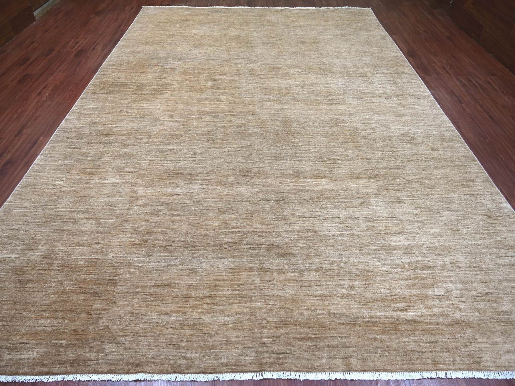 Brown 9'7" x 13'4" Modern and Contemporary Hand knotted Wool Rug - Sku: O022657