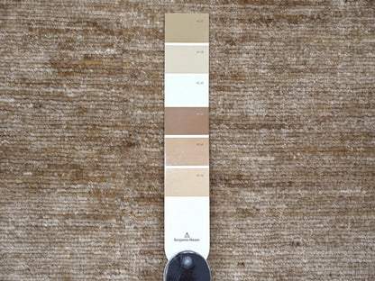 Brown 9'7" x 13'4" Modern and Contemporary Hand knotted Wool Rug - Sku: O022657