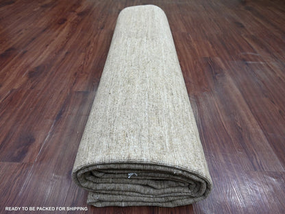 Brown 9'7" x 13'4" Modern and Contemporary Hand knotted Wool Rug - Sku: O022657