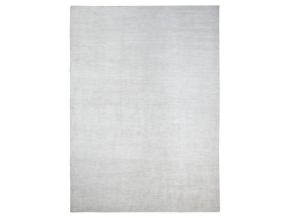 Modern / Contemporary hand-knotted wool rug in Ivory, 9'8" x 13'4" — SKU O022658