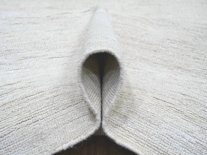 Ivory 9'8" x 13'4" Modern and Contemporary Hand knotted Wool Rug - Sku: O022658