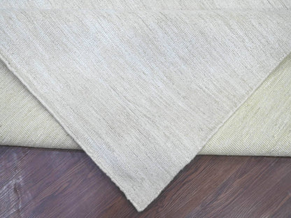 Ivory 9'8" x 13'4" Modern and Contemporary Hand knotted Wool Rug - Sku: O022658