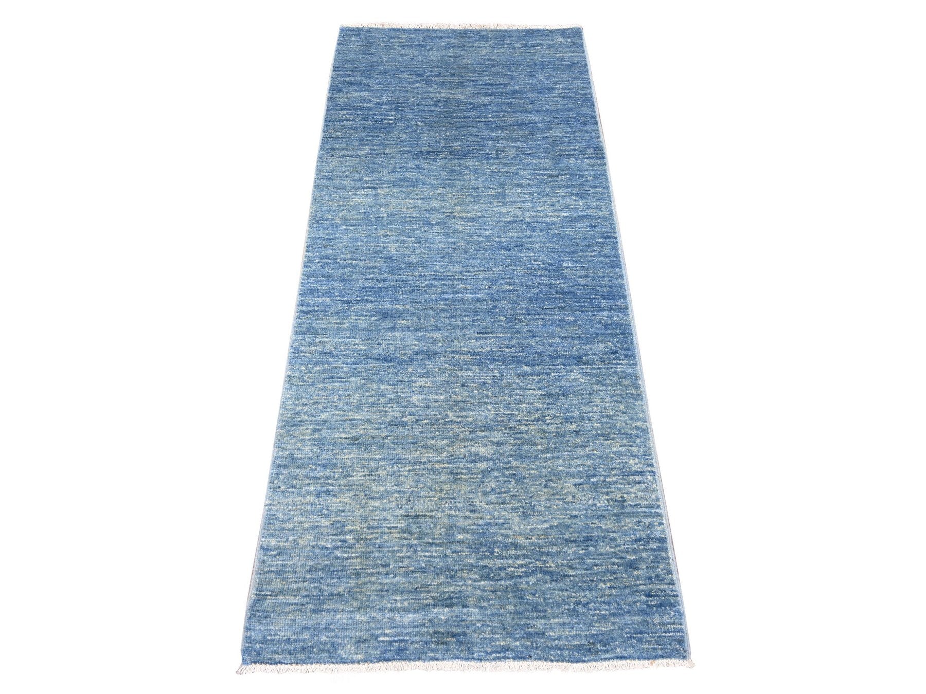 Blue 2'6" x 5'10" Modern and Contemporary Hand knotted Wool Rug - Sku: O022659