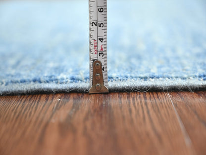 Blue 2'6" x 5'10" Modern and Contemporary Hand knotted Wool Rug - Sku: O022659