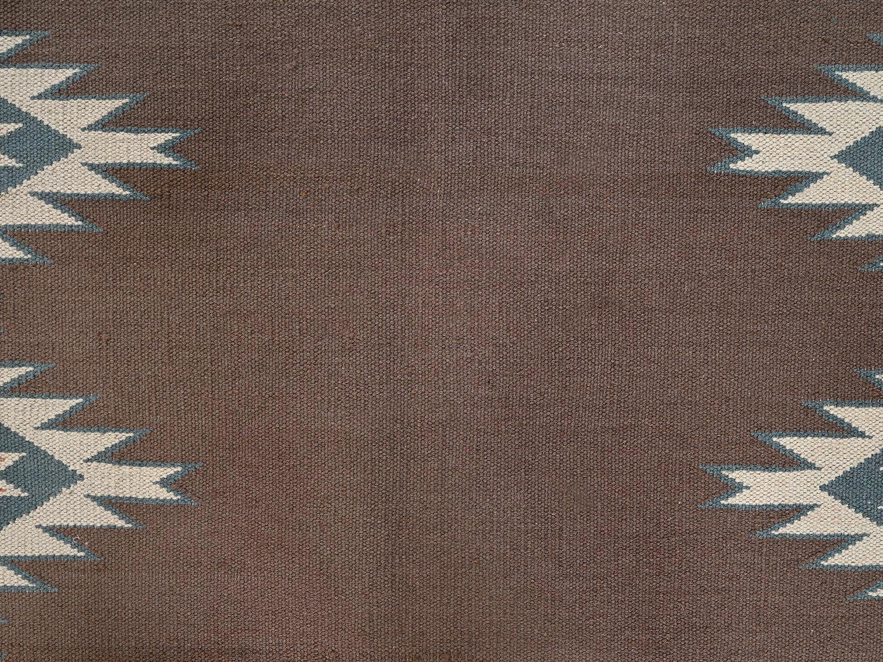 Flat-Weave hand-knotted wool rug in Orange, 8'2" x 9'9" — SKU O02265 (view 4)