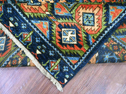 Blue 8'0" x 10'1" Tribal & Geometric Hand knotted Wool Rug - Sku: O022661