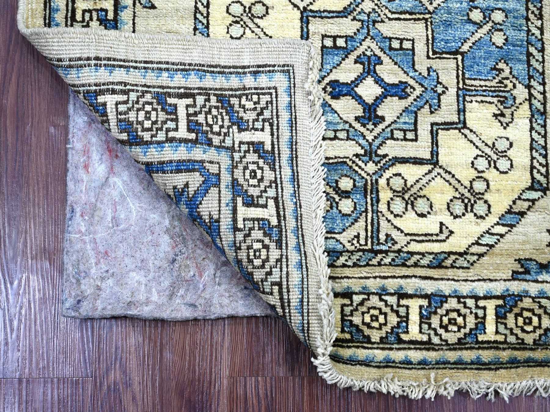 Grey 2'8" x 7'6" Tribal & Geometric Hand knotted Wool Rug - Sku: O022663