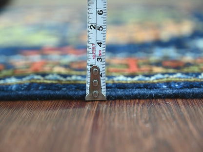 Blue 2'8" x 8'2" Tribal & Geometric Hand knotted Wool Rug - Sku: O022664