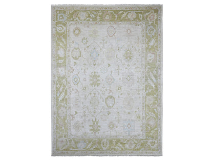 Grey 9'1" x 12'1" Oushak And Peshawar Hand knotted Wool Rug - Sku: O022666