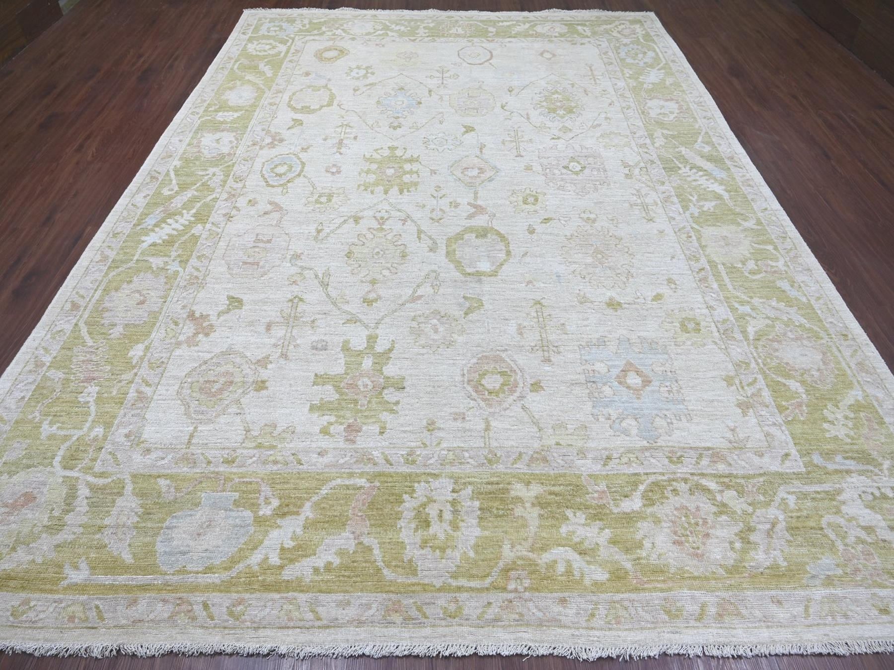 Oushak Oushak hand-knotted wool rug in Gray & Green, 9'1" x 12'1" — SKU O022666 (view 2)