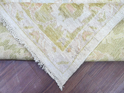 Grey 9'1" x 12'1" Oushak And Peshawar Hand knotted Wool Rug - Sku: O022666
