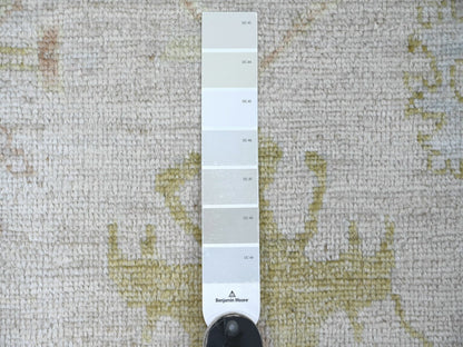 Grey 9'1" x 12'1" Oushak And Peshawar Hand knotted Wool Rug - Sku: O022666