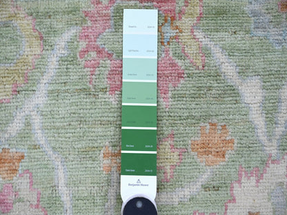 Green 5'9" x 8'11" Oushak And Peshawar Hand knotted Wool Rug - Sku: O022667