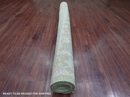 Green 5'9" x 8'11" Oushak And Peshawar Hand knotted Wool Rug - Sku: O022667