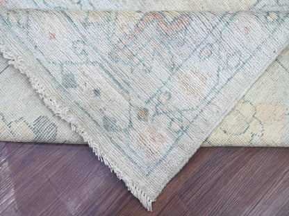 Blue 8'10" x 11'5" Oushak And Peshawar Hand knotted Wool Rug - Sku: O022669