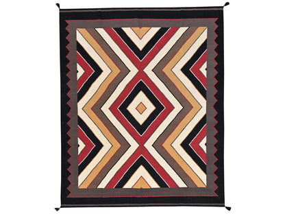 Flat-Weave hand-knotted wool rug in Multicolored & Black, 8'3" x 10'1" — SKU O02266