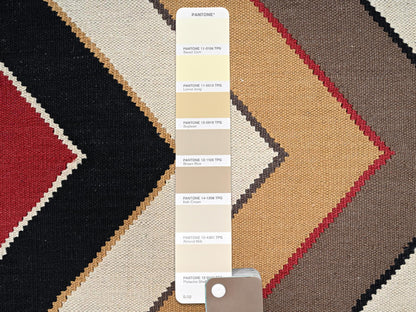 Multicolored 8'3" x 10'1" Flat Weave Hand woven Wool Rug - Sku: O02266