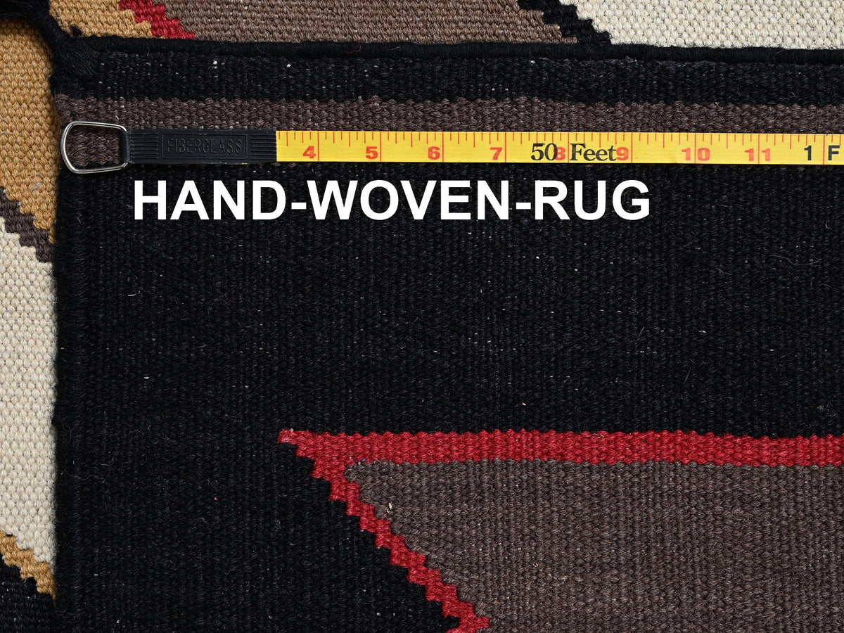 Flat-Weave hand-knotted wool rug in Multicolored & Black, 8'3" x 10'1" — SKU O02266 (view 7)