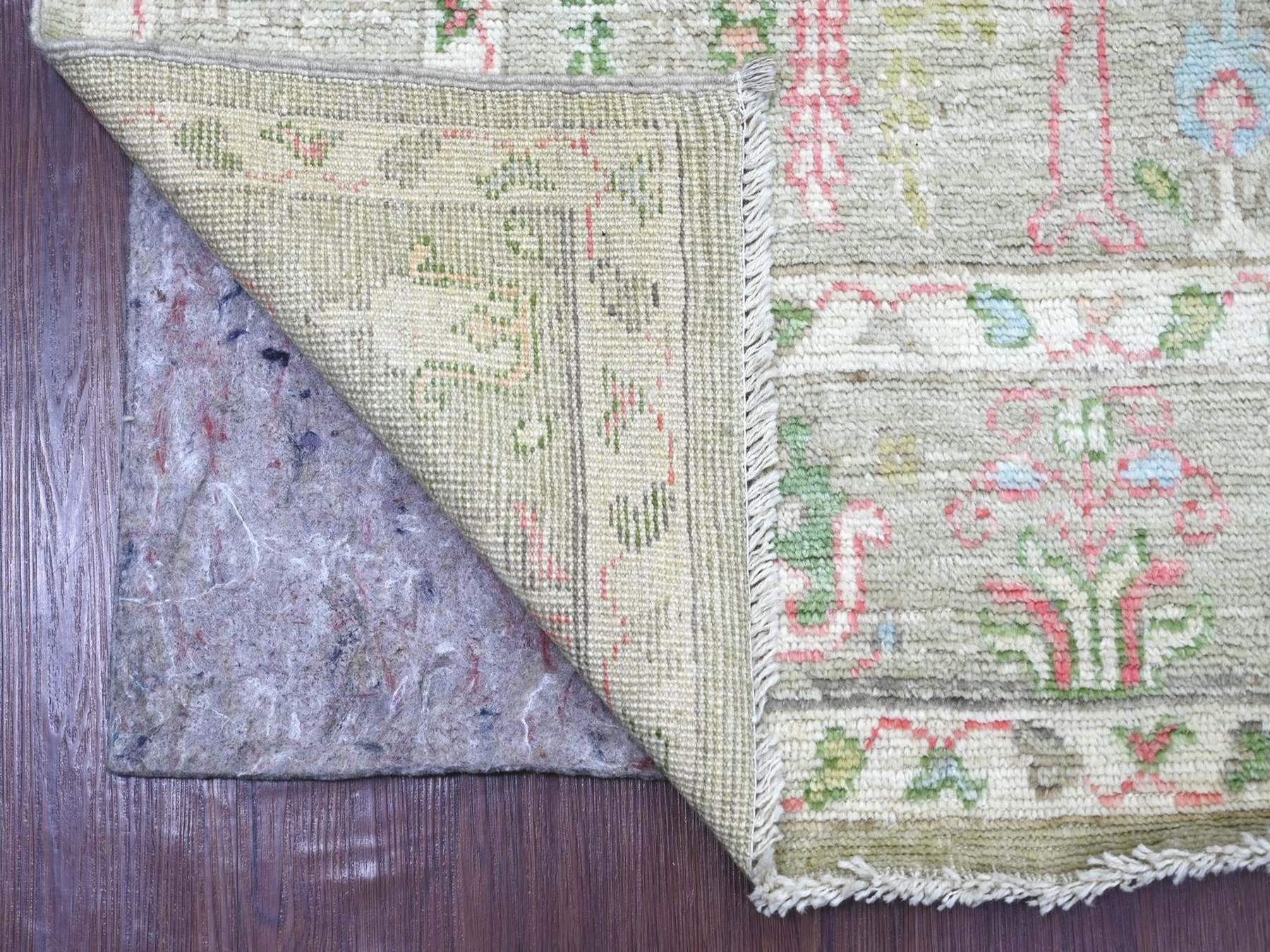 Green 5'0" x 7'1" Oushak And Peshawar Hand knotted Wool Rug - Sku: O022670
