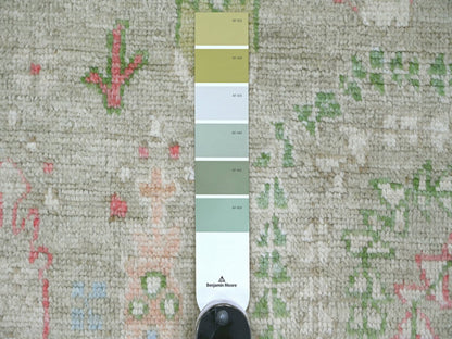 Green 5'0" x 7'1" Oushak And Peshawar Hand knotted Wool Rug - Sku: O022670