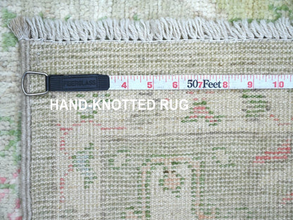 Green 5'0" x 7'1" Oushak And Peshawar Hand knotted Wool Rug - Sku: O022670