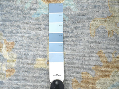 Grey 3'10" x 5'11" Oushak And Peshawar Hand knotted Wool Rug - Sku: O022671