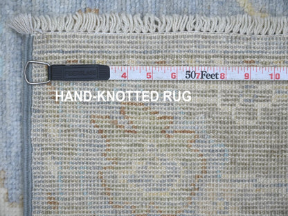 Grey 3'10" x 5'11" Oushak And Peshawar Hand knotted Wool Rug - Sku: O022671