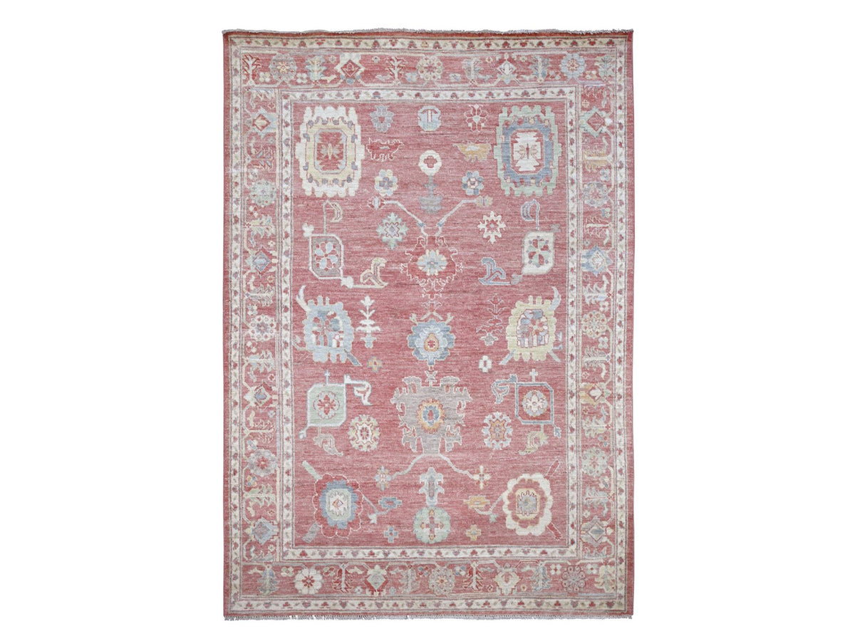 Oushak Oushak hand-knotted wool rug in Pink, 6' x 8'7" — SKU O022672